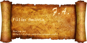 Fülöp Aminta névjegykártya